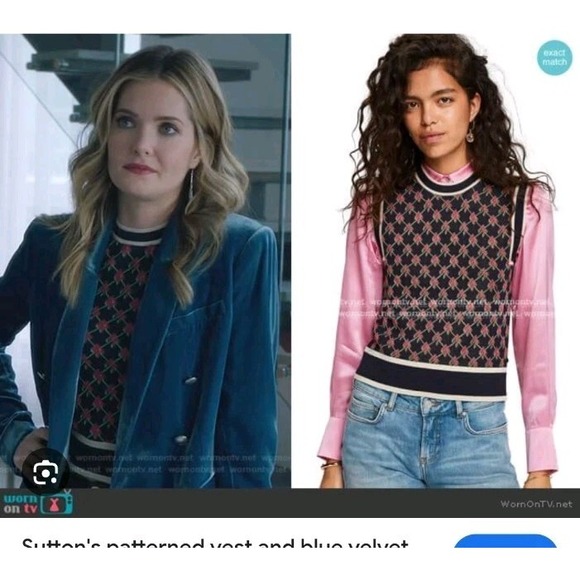 Scotch & So­daK‎ Women's S Nit­ted Vest In Graph­i­cal Pat­tern Statement - Picture 3 of 8